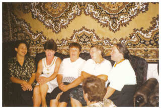 The village of Vepryk. Hanna Zhyzhnyak, Alla Ponomarenko, Tetiana Popenko (knows the most songs), Liuba Zhynyak, Nadia Dybka